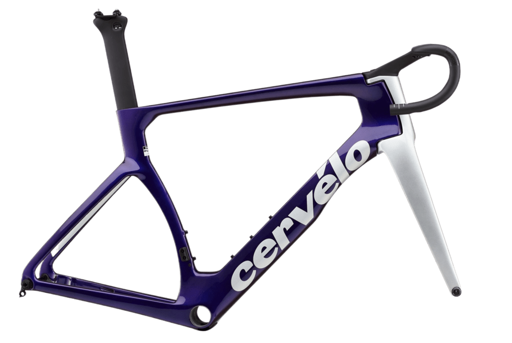 2023 Cervélo S5 Work - A high-performance and stunning blue and white colour racing bike frame