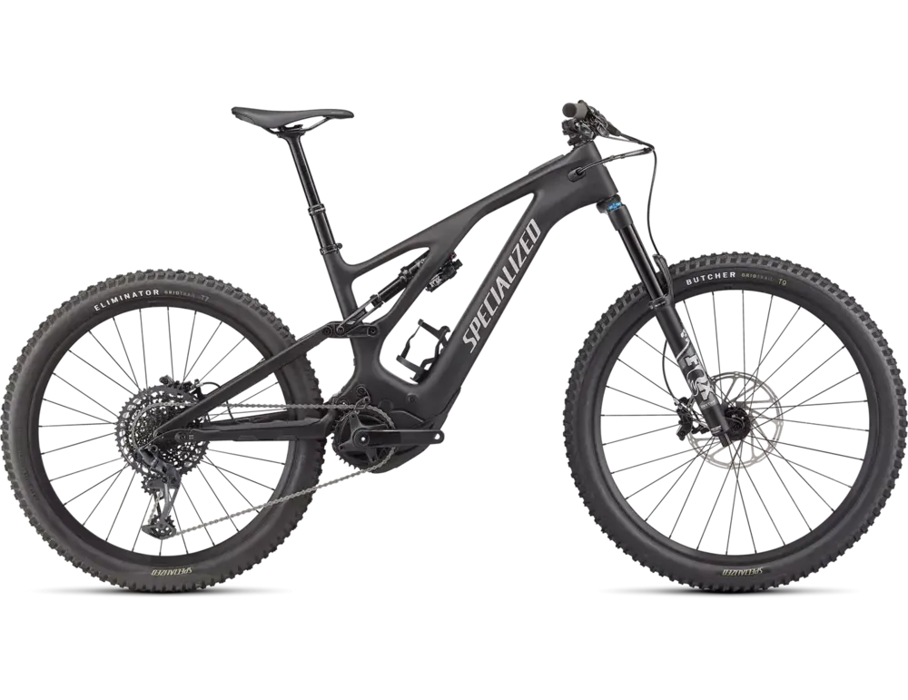 The 2023 Specialized Turbo Levo Carbon in a shiny black color