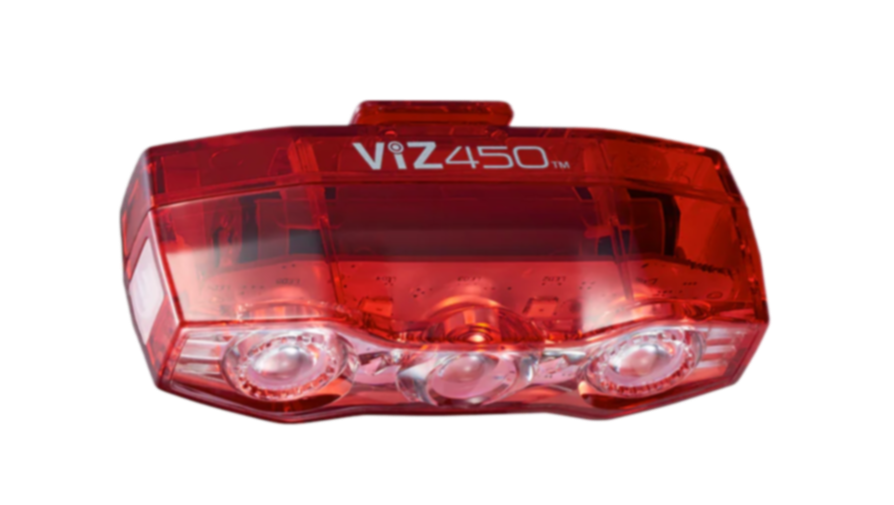 CAT EYE REAR LIGHT 450 - Powerful rear bicycle light with 300° visibility and Opticube technology